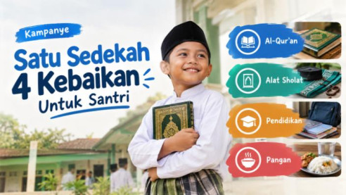 Sedekah Paket Kebahagiaan 4 in 1 Santri Pelosok